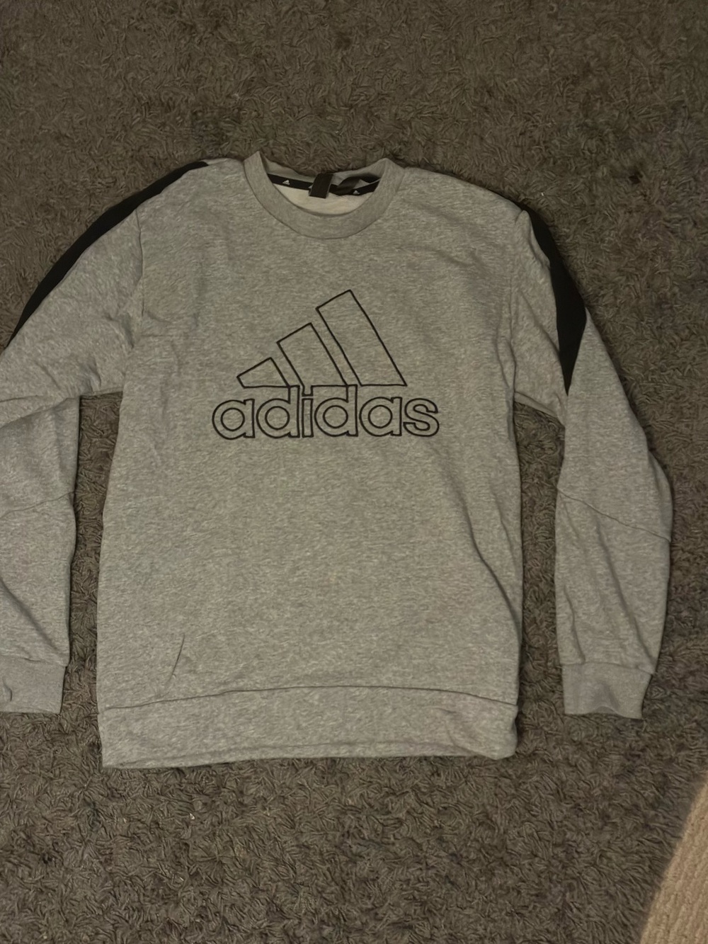 adidas Gray Crewneck Sweatshirt with Black Accents